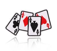 20 parches bordados para planchar de póquer, parche para naipes, as de espadas para apliques de póker de 4 ases, apliques bordados para naipes, pegatina para camiseta