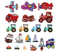 20 parches de coche para niños, accesorios de ropa, parches bordados, mini dibujos animados, parches para planchar, adecuados para coser camisetas, sombreros, mochilas (diferentes patrones)