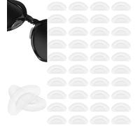 20 pares de almohadillas para la nariz para gafas, almohadillas adhesivas de silicona para la nariz, autoadhesivas, antideslizantes, color blanco para gafas de sol (blanco)