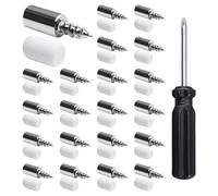 20 pares de clavos de soporte para pared divisoria, 1 destornillador, clavos de soporte para estanterías, soportes para estanterías, tornillos autorroscantes para estanterías, accesorios para estantes