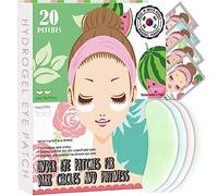 20 pares de mascarillas para ojeras e hinchazón, cuidado natural de la piel, té verde, aloe vera, rosa, sandía, hidrogel, parches para ojos hinchados, hidratantes