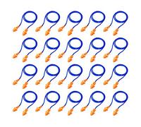 20 pares de tapones de silicona reutilizables con cable, tapones para los oídos con banda de cuerda, cancelación de ruido para dormir, protección auditiva (azul)