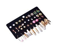 20 Pares Of Chic Flower And Butterfly Earrings For Women Fashionable Jewelry Lightweight And Comfortable Ear Decor