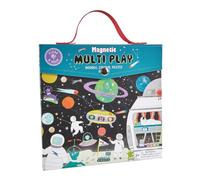20 Pc Space Playset- Magnetic Puzzle, Doodle Board, Magnetic Pieces & Coloring Play Scene In ducational S.T.E.M Shape Sorting and Creativity Game - Learning to Follow Visual Cues - Ages 3+