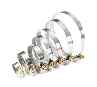 20 PCS/abrazadera de manguera aro de acero inoxidable manguera de combustible tornillo sin fin abrazadera de manguera de accionamiento ajustable duradera(20Pcs 40-60mm)