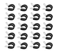 20 Pcs Abrazaderas para Tubos, 16mm Abrazaderas de Tubo con Inserto de Goma, Clips P de Goma, Abrazadera de Manguera, Abrazadera de Cable de Acero Inoxidable, P Clips de Cables(16 mm)
