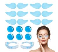 20 Pcs Antifaz Gel Frio Parches Ojos Reutilizables Parches Reutilizables Ojos Compresas Frías y Calientes Reducen Bolsas Hinchazón Ojeras Relajan Músculos Oculares y Alivian Fatiga Azul
