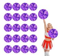 20 Pcs Cheerleading Pom Poms,13.7inch Cheerleader Pompoms with Four finger payment,Fit for Team Spirit Sports Dance Cheering (purple)