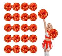 20 Pcs Cheerleading Pom Poms,13.7inch Cheerleader Pompoms with Four finger payment,Fit for Team Spirit Sports Dance Cheering (bronze)