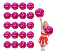 20 Pcs Cheerleading Pom Poms,13.7inch Cheerleader Pompoms with Four finger payment,Fit for Team Spirit Sports Dance Cheering (rose red)