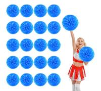 20 Pcs Cheerleading Pom Poms,13.7inch with Four finger payment Cheerleading Handheld Squad Pompoms for Sports Team Cheer Spirit (blue)