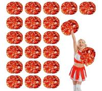 20 Pcs Cheerleading Pom Poms,14.57inch Cheerleader Pompoms with Handle style,Fit for Team Spirit Sports Dance Cheering (Bronze and Silver)