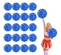 20 Pcs cheerleading poms,13.7inch pom poms cheerleading with Finger Holes Cheer Pom Pomsfor Dance, Matches, Team Spirit Sports (Blue+Blue)