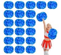 20 Pcs cheerleading poms,14.57inch pom poms cheerleading with Handle style Cheer Pom Pomsfor Dance, Matches, Team Spirit Sports (blue)