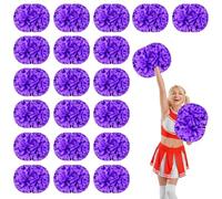 20 Pcs cheerleading poms,14.57inch pom poms cheerleading with Handle style Cheer Pom Pomsfor Dance, Matches, Team Spirit Sports (purple)