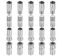 20 Pcs Conector Antena TV, Adaptador Cable Antena Sat | F Conector de Cable Coaxial F Macho/Hembra, Acoplamiento F, conectores coaxiales, Adaptador de Antenas para Cables Satelital