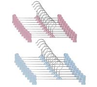 20 Pcs de 27,5cm para evitar arañazos de perchas de metal, 2 colores ABS, percha para pantalones, pantalones cortos, faldas, calcetines, ropa interior, con clips antideslizantes y ganchos de plástico