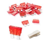 20 Pcs Fusibles Coche,10A Fusible Plano, Fusibles con 1 Extractor para Automóvil, RV, camión, motocicleta