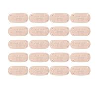 20 Pcs Genuine Leather Tags, Embossed DIY Knit Labels with Holes for Bags Purses Sewing Projects, Soft Handcrafted Leather Label Patches for Crafting and Gift Making (Original Color)