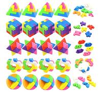 20 pcs Gomas de borrar divertidas para niños, Mini rompecabezas de cubos Multicolor