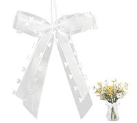 20 PCS Lazos Blancos,Lazos Boda Blanco,Coche Lazo Blanco Regalo,Lazo de Regalo de Cumpleaños,Lazos de Satén,Utilizado para Decoración de Automóviles, Bodas, Decoración de Mesas