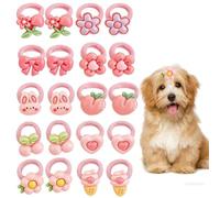 20 pcs Lazos para el Pelo de Perro, Arcos de Pelo de Perro, para el pelo bonitos, accesorios para perros, Accesorios para el Pelo del Perros con Bandas, para Perros Pequeños, el aseo de las mascotas