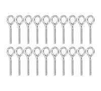 20 Pcs M4 Eye Ring Bolt, Stainless Steel Heavy Duty Lifting Eye Bolt, Welded Closed Loop Smooth Thread Eye Screw for Pipeline Gate Valves Construction Outdoor Use