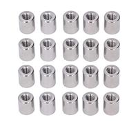 20 PCS M6 304 Stainless Steel Cylindrical Coupling Nuts, Female Thread Connectors, Round Rod Joiner Set for Furniture, Machinery Plumbing