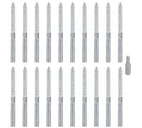 20 Pcs M8 Tornillo de Doble Rosca, Pernos de Suspensión Torx M8, Tornillo de Doble Cabeza, Tornillos Esparragos de Doble Roscados para Muebles Abrazaderas Metalicas Madera (M8x100mm)