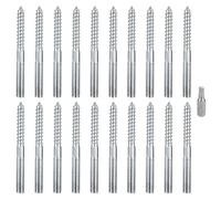 20 Pcs M8 Tornillo de Doble Rosca, Pernos de Suspensión Torx M8, Tornillo de Doble Cabeza, Tornillos Esparragos de Doble Roscados para Muebles Abrazaderas Metalicas Madera (M8x80mm)