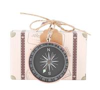 20 PCS Mini Maleta Caja De Regalos Dorada Caja De Dulces Para Fiestas Caja De Dulces Vintage Cajas De Regalo Con Brújula Para Bodas Navidad 3.1x1.2x2in(Oro rosa)
