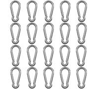 20 PCS Mosquetones, 40x4mm Pequeño Mosquetón Bloqueo Clips de Mosquetón Ganchos de Mosquetón para Mochila Cinturón Tienda De Campaña Viaje