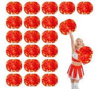 20 Pcs pom poms cheer,14.57inch pom poms cheerleading with Handle style Cheer Pom Pomsfor Dance, Matches (bronze)