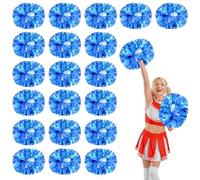 20 Pcs pom poms cheer,14.57inch pom poms cheerleading with Handle style Cheer Pom Pomsfor Dance, Matches (blue)