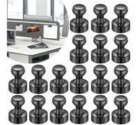 20 PCS Refrigerator Magnets, Black Metal Push Pin Magnets, Ideal for Whiteboard Magnets, Fridge Magnets, Office Magnets, Classroom Magnets, Map Magnets