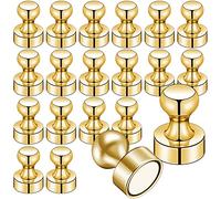 20 PCS Refrigerator Magnets, Gold Metal Push Pin Magnets, Ideal for Whiteboard Magnets, Fridge Magnets, Office Magnets, Classroom Magnets, Map Magnets