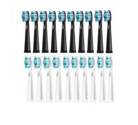 20 Pcs Replaceable Brush Heads Bristle Refill, Compatible For Electric Toothbrush FW/SG 507/508/515/551/917/959(10 Black 10 White)