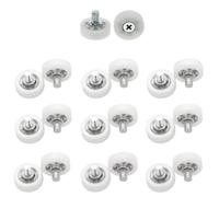 20 PCS Rodillos de plástico para cajones,Ruedas para armarios de Pom,guías para cajones,poleas para Muebles (Φ24-M6x8-2mm)