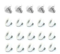 20 PCS Rodillos de plástico para cajones,Ruedas para armarios de Pom,guías para cajones,poleas para Muebles (Φ26-M6x8-6mm)