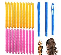20 pcs Rulos Ondulados para el Cabello,Kit de Peinado de Rizos en Espiral,Rizadores para Rizos en Espiral con Herramientas de Gancho de Peinado, para Cabello Extra Largo de Hasta 22 "(55 cm)