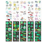 20 Pcs Tatuaje Fosforescente JynxtoyZeal Tatuajes de Calcomanías de Fútbol Tatuajes Temporales Multicolores Pegatinas de Tatuaje Diy per Feste a Tema Calcio, Raduni di Tifosi e Partite di Calcio
