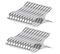 20 PcsPinzas Toalla Playa Tumbona, Pinzas Grandes para Sujetar, Pinzas para Toallas de Playa de Acero Inoxidable, Pinza para Edredón de Acero INOX Multiusos para Edredones Secado de Ropas