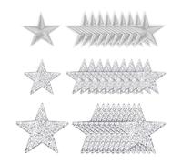 20 Pegatinas de Estrella de Cinco Puntas, 10 Pegatinas de Bordado, Apliques de Diamantes de Imitación, Parches para Planchar en Ropa
