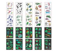 20 pegatinas de tatuajes de futbol, pegatina para niños, decorativas y de fiesta