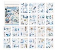 20 Pegatinas Temáticas De Invierno, Pegatinas Retro, Pegatinas para Álbumes De Recortes, Pegatinas De Decoración DIY, Pegatinas para Álbumes De Fotos