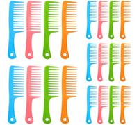 20 peines de dientes anchos para mujeres y hombres, peine de dientes grandes que se desenreda fácilmente para peinar y cuidar el cabello diario, peine grueso para cabello grueso, rizado, ondulado