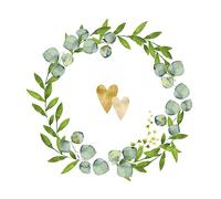 20 pequeñas servilletas de cóctel con corazones dorados en corona, boda, matrimonio, eucalipto, decoración de mesa, decoupage, técnica de servilletas, 25 x 25 cm