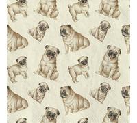 20 pequeñas servilletas de cóctel de papel reciclado con motivos de animales, muchos pugs como decoración de mesa. Servilletas de papel con diseño. También para decoupage y decoupage y decoupage (25 x