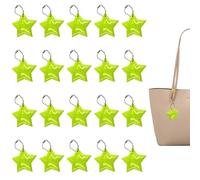20 Pezzi Stelle Riflettenti in PVC Verde a Forma di Stella, Adesivi Catarifrangenti per Bambini, Zaini, Abbigliamento e Accessori Ciclismo, Decorazioni Sicurezza Riflettenti
