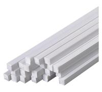 20 Pieces ABS Square Rod Length 500Mm, White Plastic Solid Bar Side 1-6Mm Suitable for DIY Sand Table Model, length 1mm(Side length 2mm)